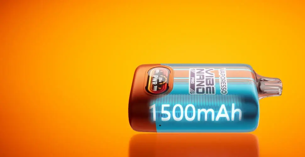 VAPORESSO VIBE Nano Pro battery – long-lasting 1500mAh battery providing all-day flavor vaping for open pod system vape users.