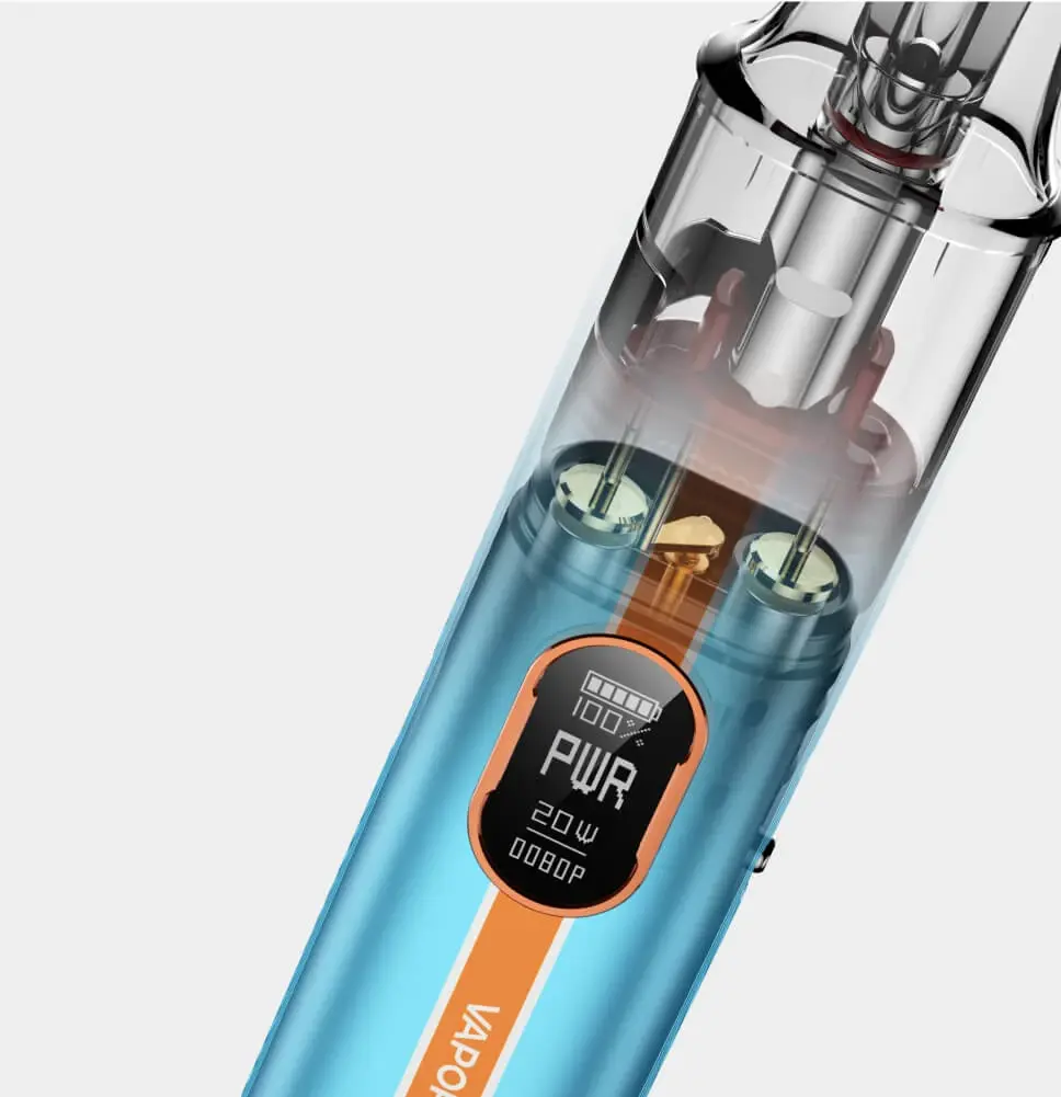 Illustrating the ultra-fast 0.01s auto-draw activation of the VAPORESSO VIBE. This button-free design provides an incredibly easy and seamless vaping experience.